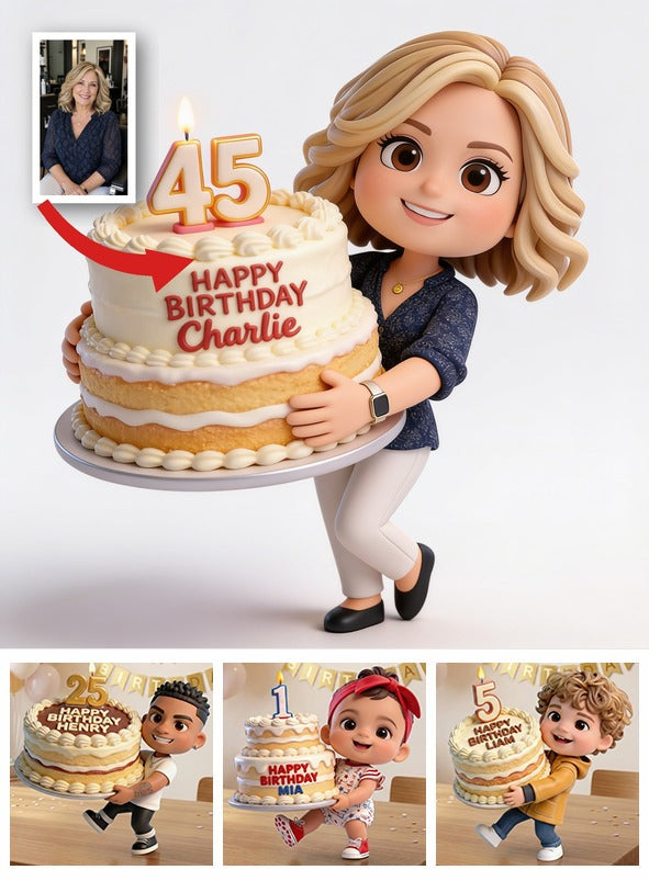 Personalized 45th Birthday Middle-Aged Woman 3D Figurine Keepsake Gift