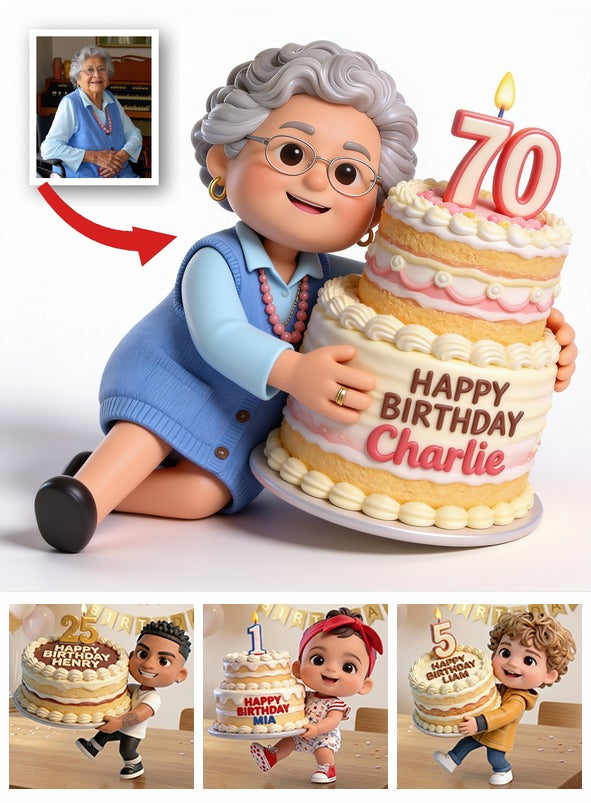 Personalized 70th Birthday Older Latina Woman 3D Figurine Keepsake Gift