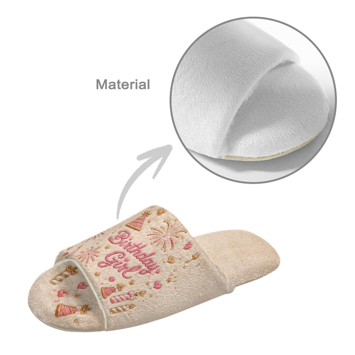 Personalized 50th Birthday Middle-Aged Woman Open-Toe Slippers Mom Gift
