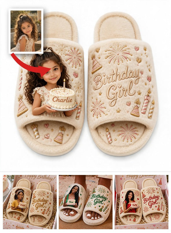 Chaussons ouverts personnalisés pour anniversaire, cadeau pour fille, petite-fille, nièce