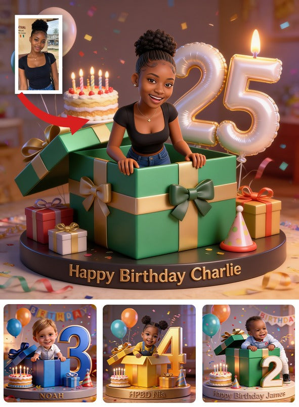 Personalized 25th Birthday Black Woman Custom Shaped Acrylic Plaque