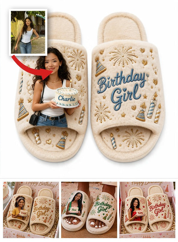 Personalized 21st Birthday Latina Woman Open-Toe Slippers Gift for Her