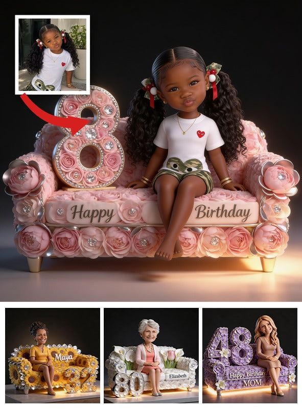 Personalized 8th Birthday Black Little Girl Custom Shaped Acrylic Plaque Daughter Granddaughter Niece Gift