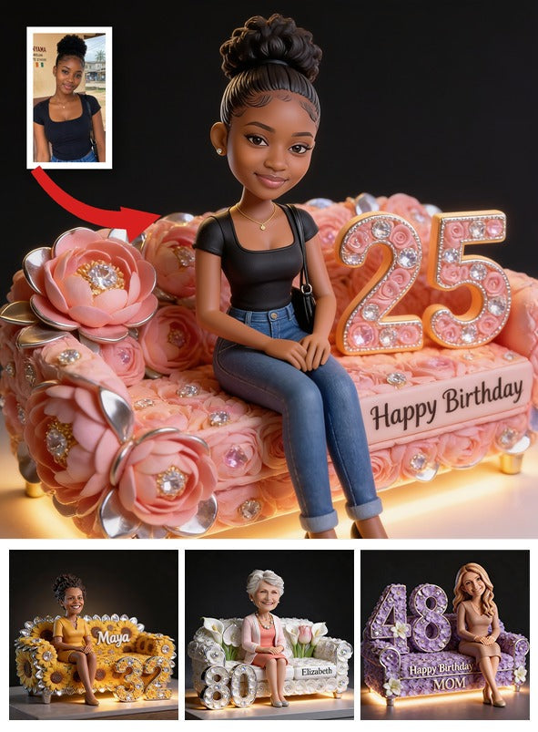 Personalized 25th Birthday Black Woman Custom Shaped Acrylic Plaque Gift for Her