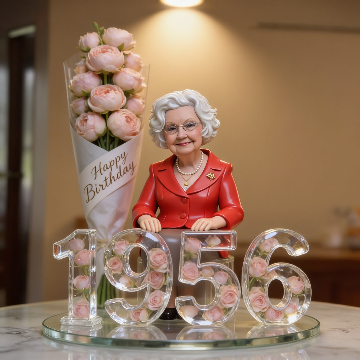Personalized 70th Birthday Older Woman Custom Shaped Acrylic Plaque Gift For Her
