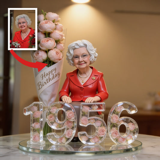 Personalized 70th Birthday Older Woman Custom Shaped Acrylic Plaque Gift For Her