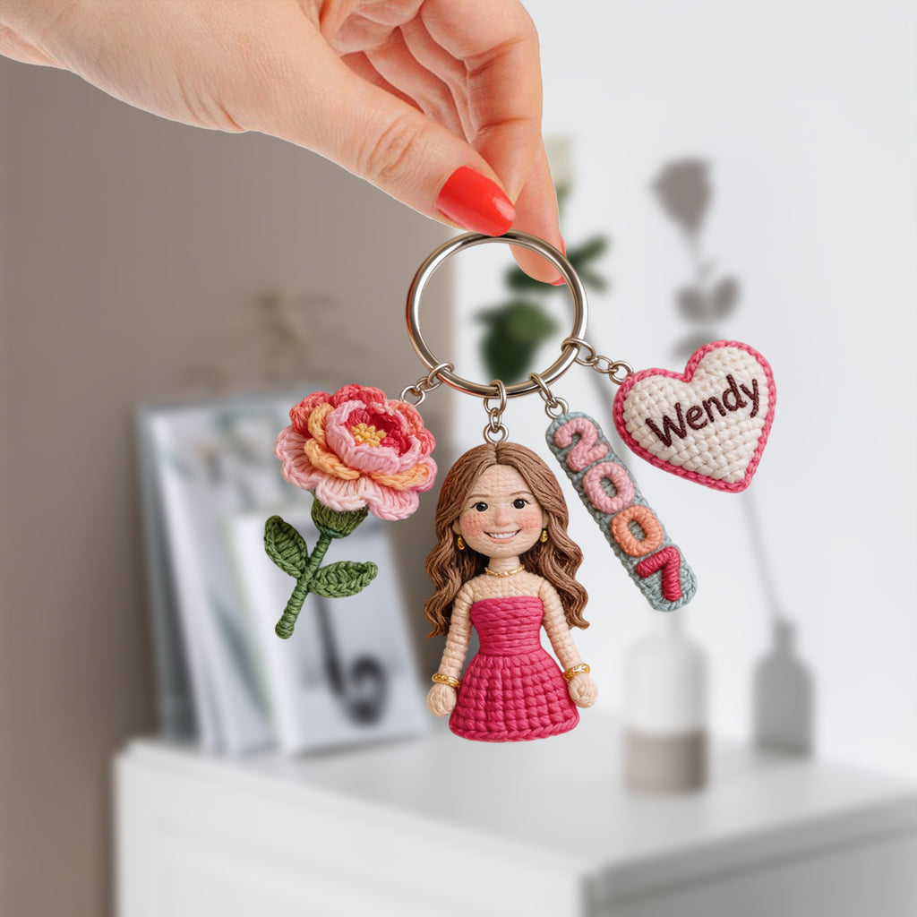 Personalized 70th Birthday Older Black Woman Premium Keychain Gift