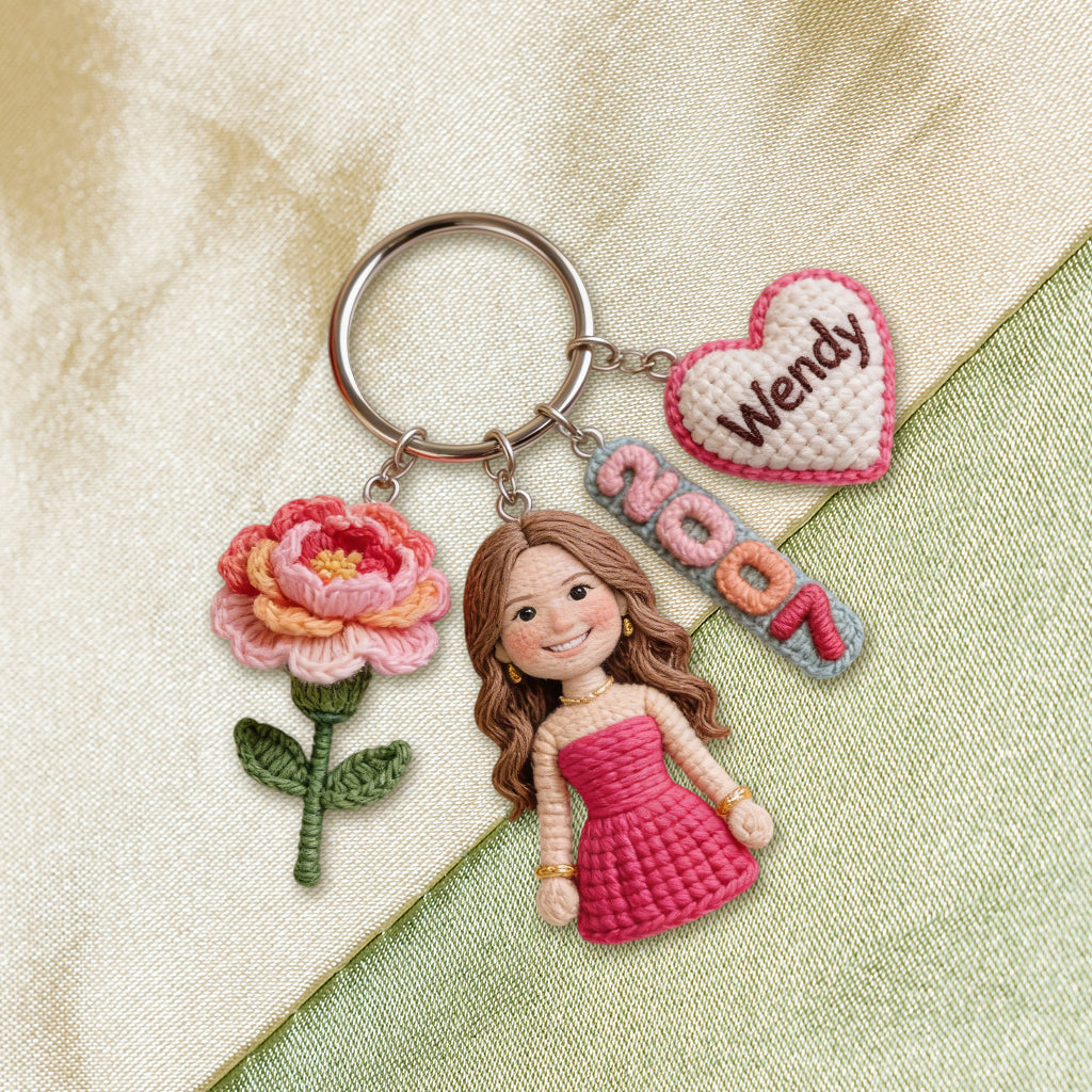 Personalized 70th Birthday Older Black Woman Premium Keychain Gift