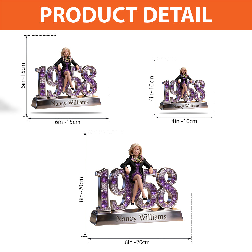Personalized 70th Birthday Older Woman Custom Shaped Acrylic Plaque Gift For Her
