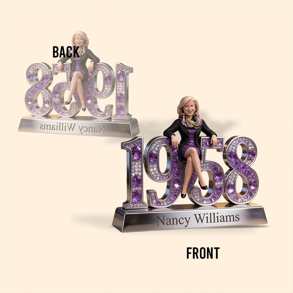 Personalized 70th Birthday Older Woman Custom Shaped Acrylic Plaque Gift For Her