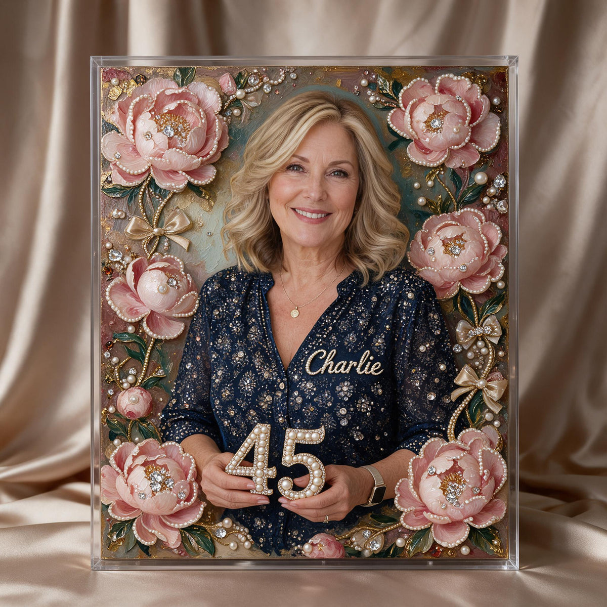 Personalized 45th Birthday Middle-Aged Woman Diamond Painting Ornament Kit