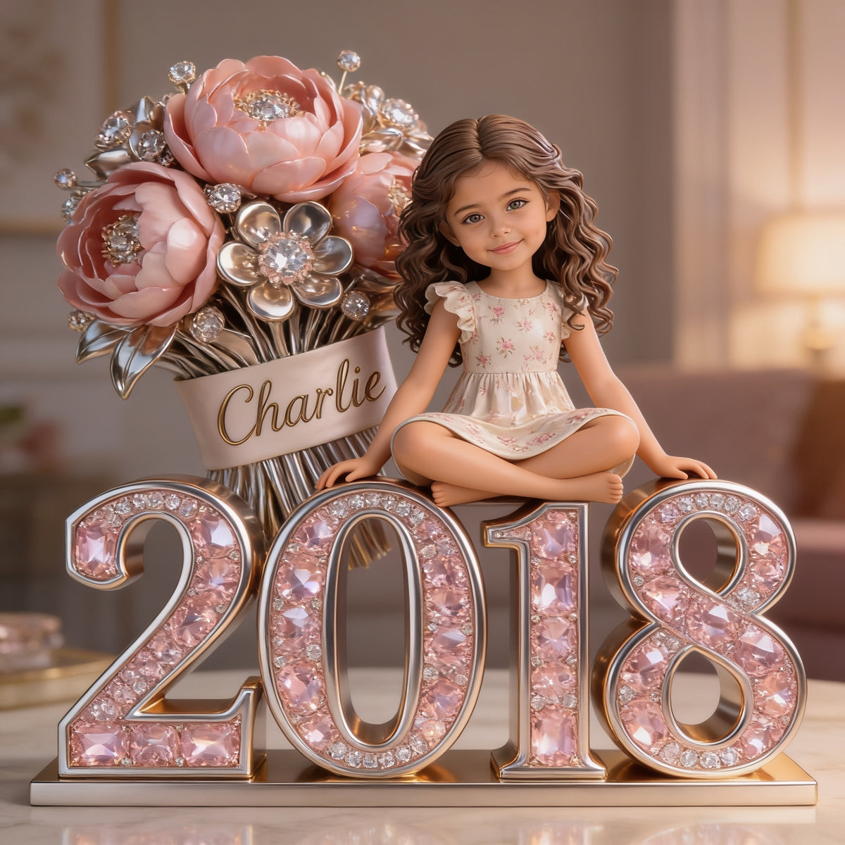 Plaque Acrylique Personnalisée Anniversaire Petite Fille Latina
