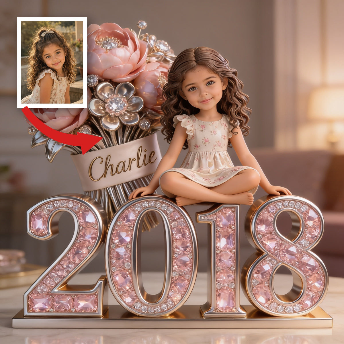 Plaque Acrylique Personnalisée Anniversaire Petite Fille Latina