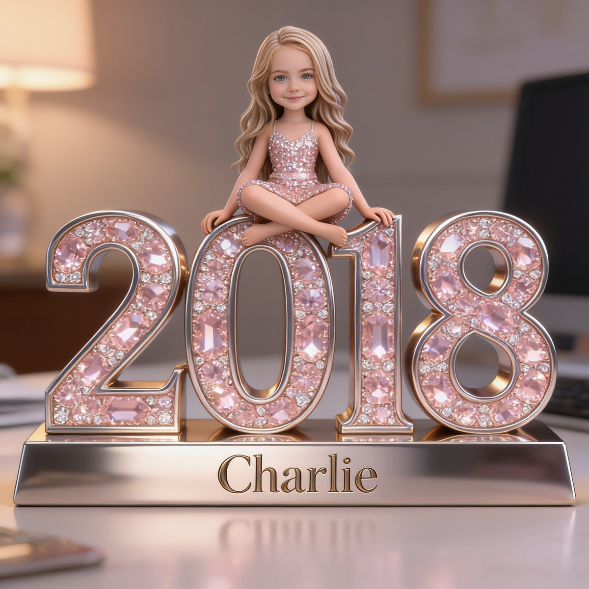 Plaque Acrylique Personnalisée Petite Fille 2018 Cadeau Anniversaire