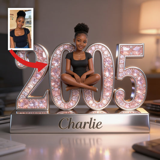 Personalized 21st Birthday Black Woman Custom Shaped Acrylic Plaque Gift For Her