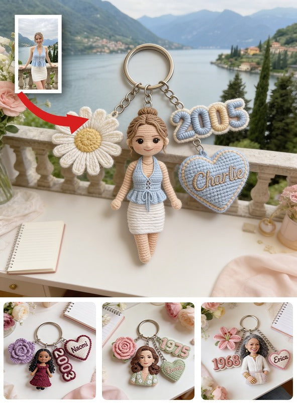 Personalized 25th Birthday Woman Custom Charm Keychain Gift