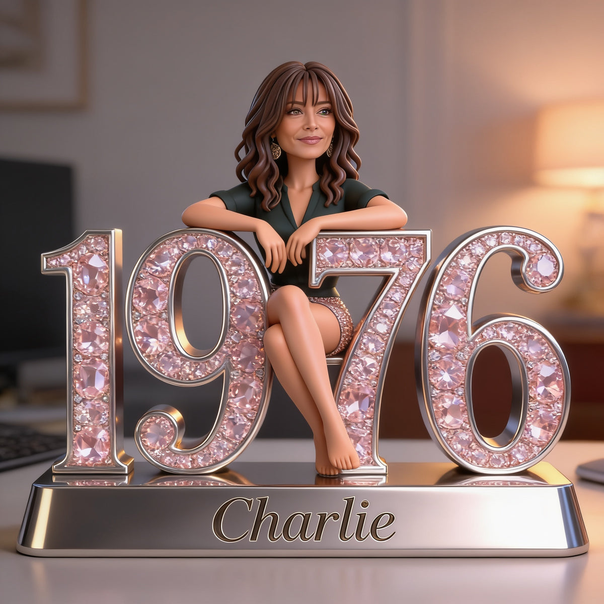 Personalized 50th Birthday Middle-Aged Latina Woman Custom Shaped Acrylic Plaque Gift For Her