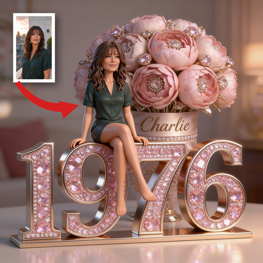 Personalized 50th Birthday Middle-Aged Latina Woman Custom Shaped Acrylic Plaque Gift for Her