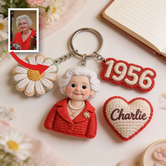 Personalized 70th Birthday Older Woman Keychain Gift for Grandma Mom Wife