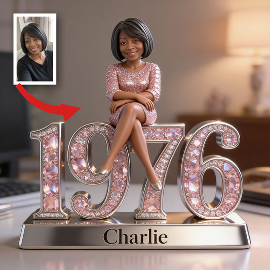 Personalized 50th Birthday Middle-Aged Black Woman Custom Acrylic Plaque Gift For Her