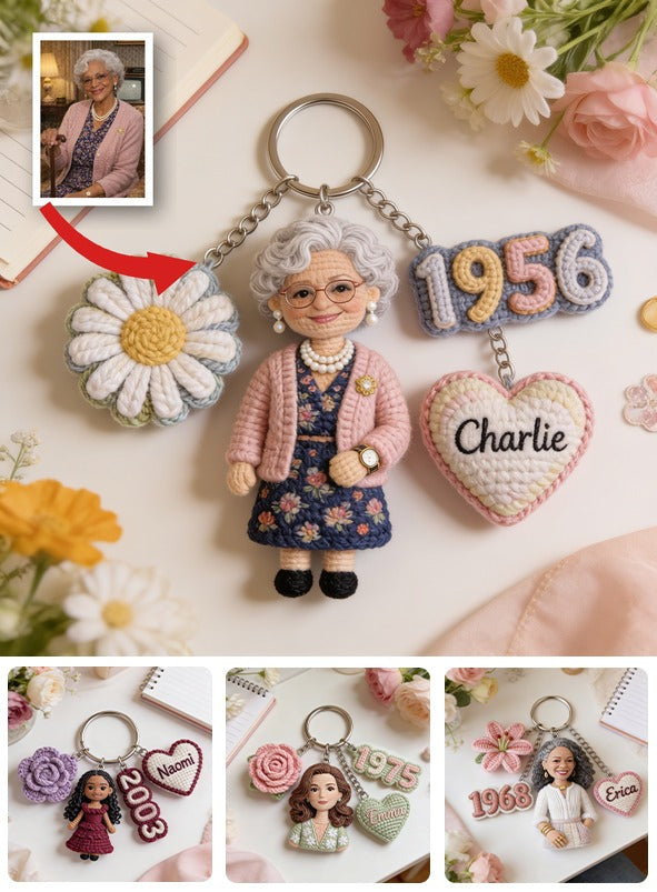 Personalized 70th Birthday Older Black Woman Premium Keychain Gift