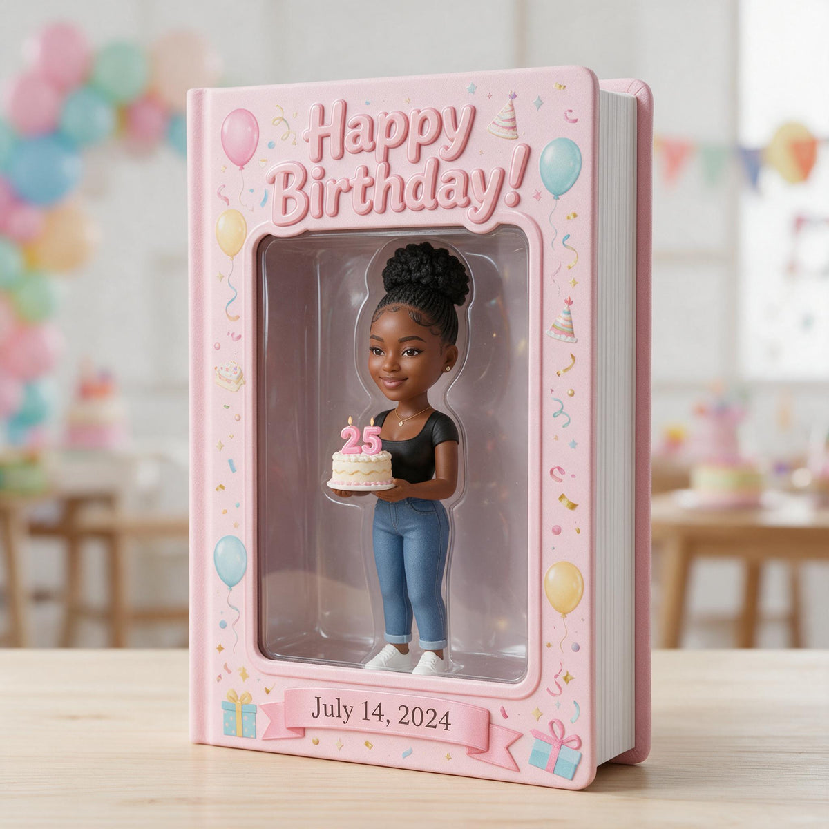 Personalized 25th Birthday Black Woman Leather Journal, Birthday Gift for Her