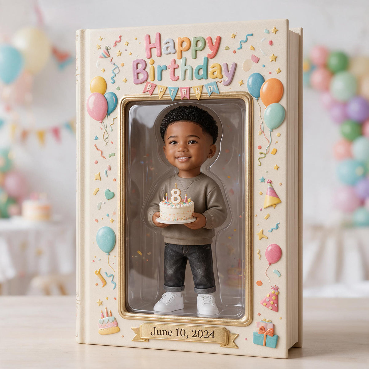 Personalized 8th Birthday Black Little Boy Leather Journal, Gift for Son Grandson Nephew