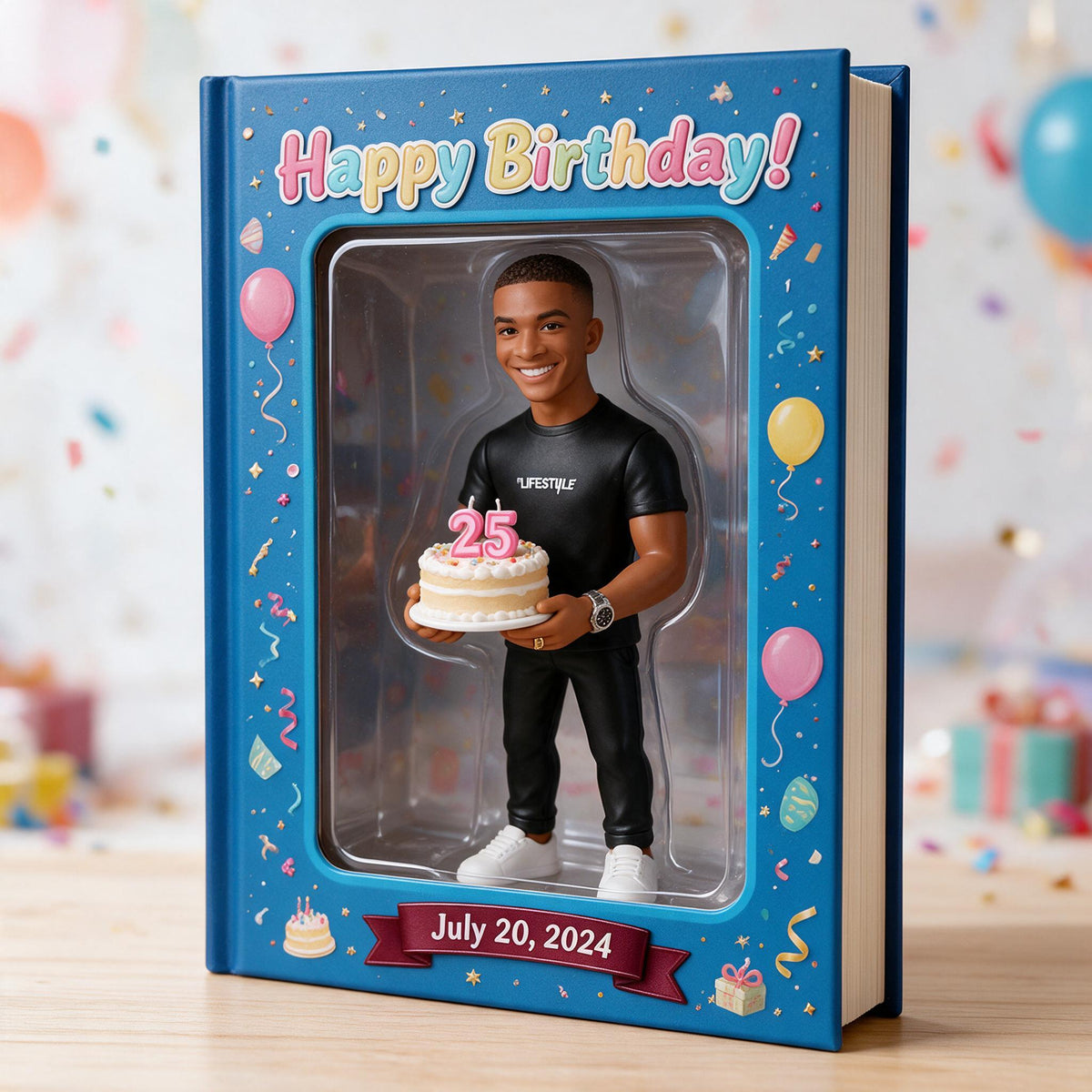 Personalized 25th Birthday Black Man Leather Journal, Birthday Gift for Him