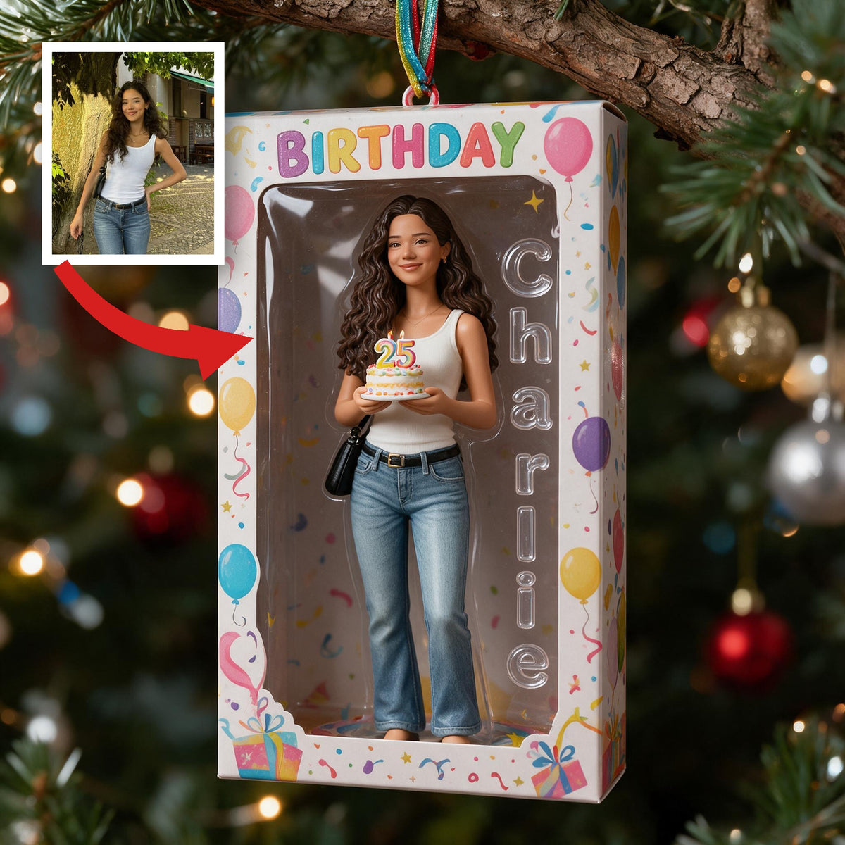 Personalized 25th Birthday Latina Woman Ornament Milestone Gift