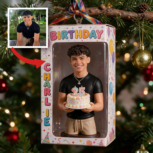 Personalized 25th Birthday Latino Man Ornament, Gift for Husband Boyfriend Son