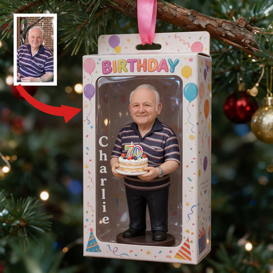 Personalized 70th Birthday Older Man Ornament, Gift for Dad Grandpa Husband