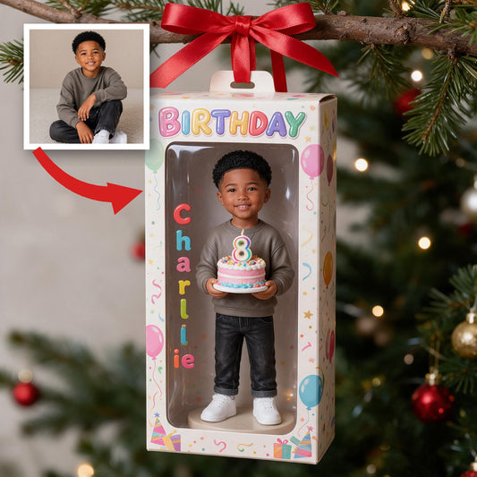 Personalized Birthday Black Little Boy Ornament Son Grandson Nephew Gift
