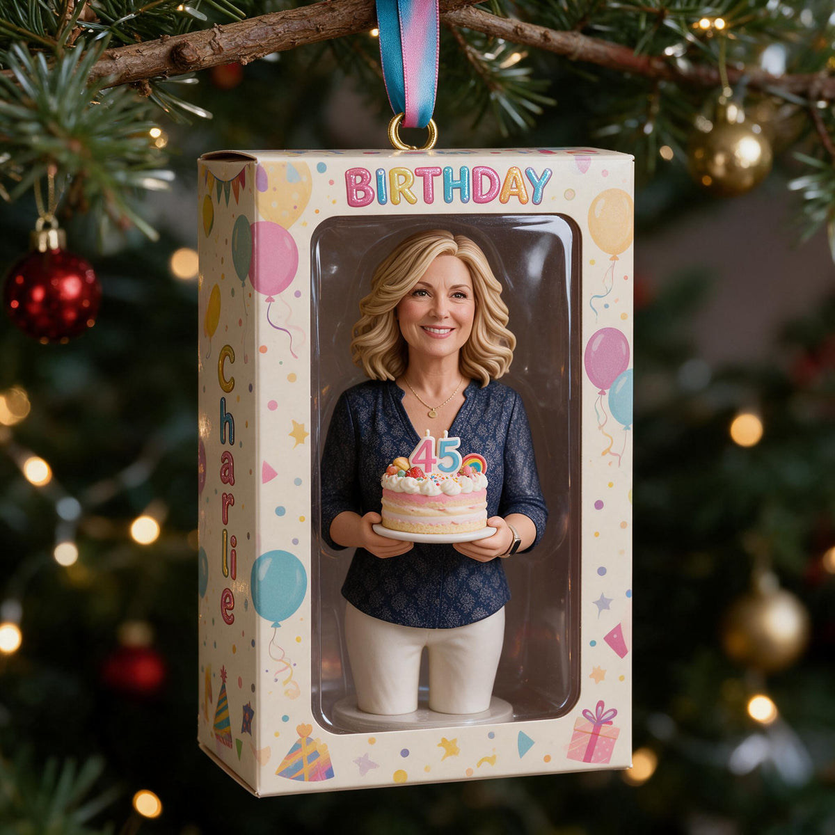 Personalized 45th Birthday Middle-Aged Woman Keepsake Ornament Gift