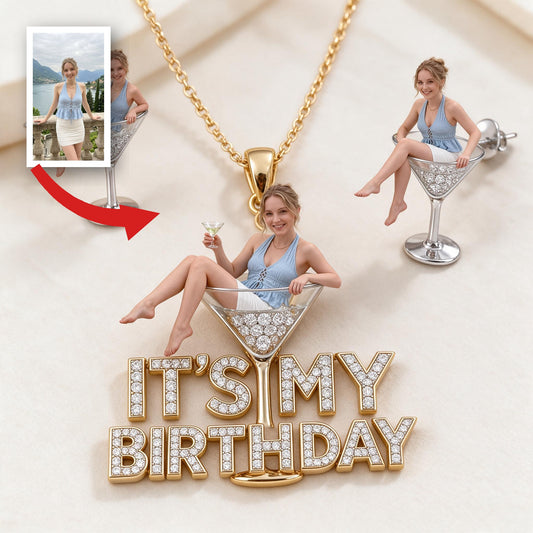 Personalized 21st Birthday Woman Pendant Necklace & Stud Earrings Set