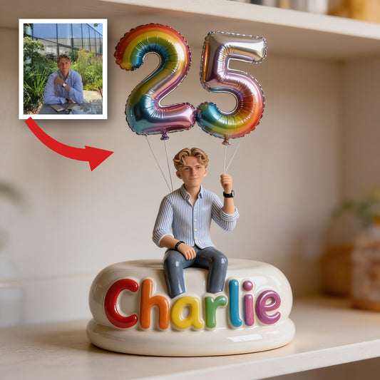 Personalized 25th Birthday Man Custom Shaped Acrylic Plaque Gift for Him