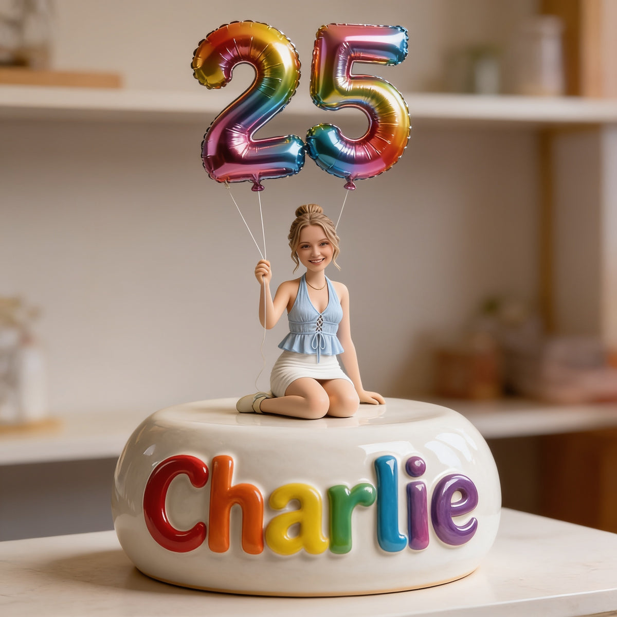 Personalized 25th Birthday Woman Custom Shaped Acrylic Plaque Gift for Her