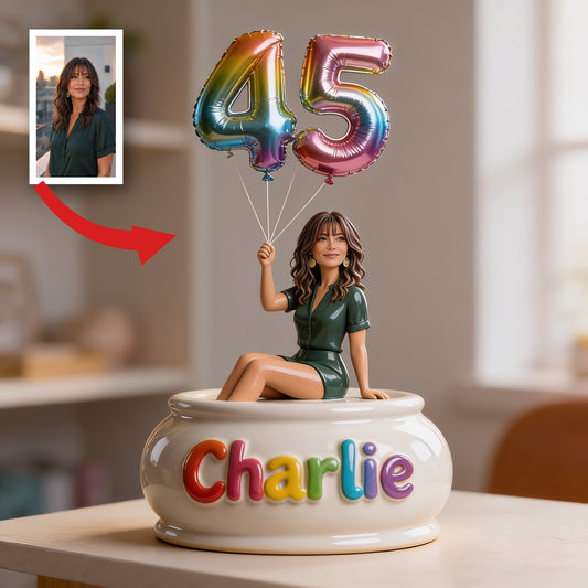 Personalized 45th Birthday Middle-Aged Latina Woman Custom Shaped Acrylic Plaque