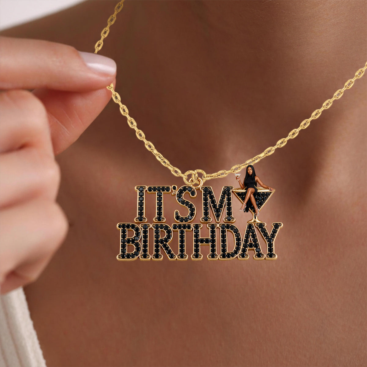 Personalized 70th Birthday Older Woman Pendant Necklace & Stud Earrings Set