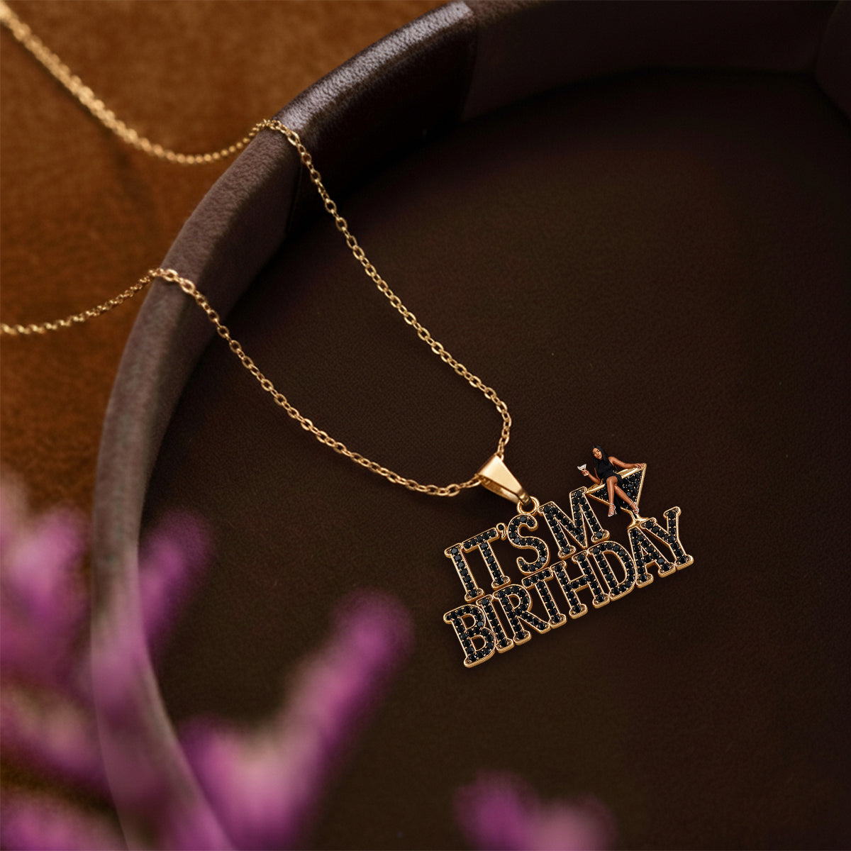 Personalized 70th Birthday Older Latina Woman Pendant Necklace & Stud Earrings Jewelry Set