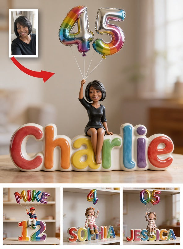 Personalized 45th Birthday Middle-Aged Black Woman Custom Shaped Acrylic Plaque