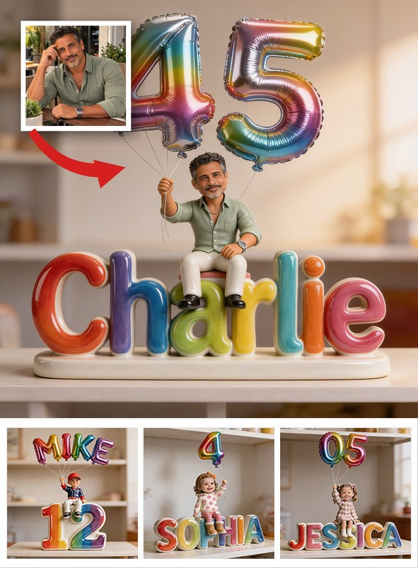Personalized 45th Birthday Middle-Aged Latino Man Custom Shaped Acrylic Plaque Gift for Him