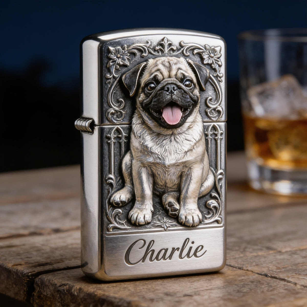 Personalized Fawn Pug Lighter Custom Pet Owner Keepsake Gift