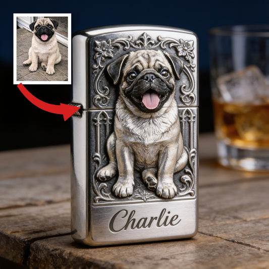 Personalized Fawn Pug Lighter Custom Pet Owner Keepsake Gift