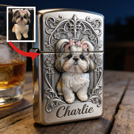Personalized Fluffy Shih Tzu Lighter Custom Pet Lover Gift