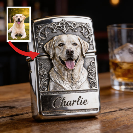 Personalized Yellow Labrador Retriever Lighter Custom Pet Owner Keepsake Gift