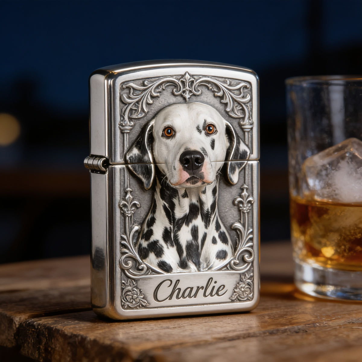 Personalized Black and White Dalmatian Lighter Custom Pet Owner Gift
