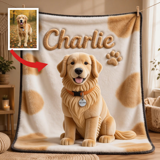 Personalized Adult Golden Retriever Pet Blanket Gift for Dog Lovers