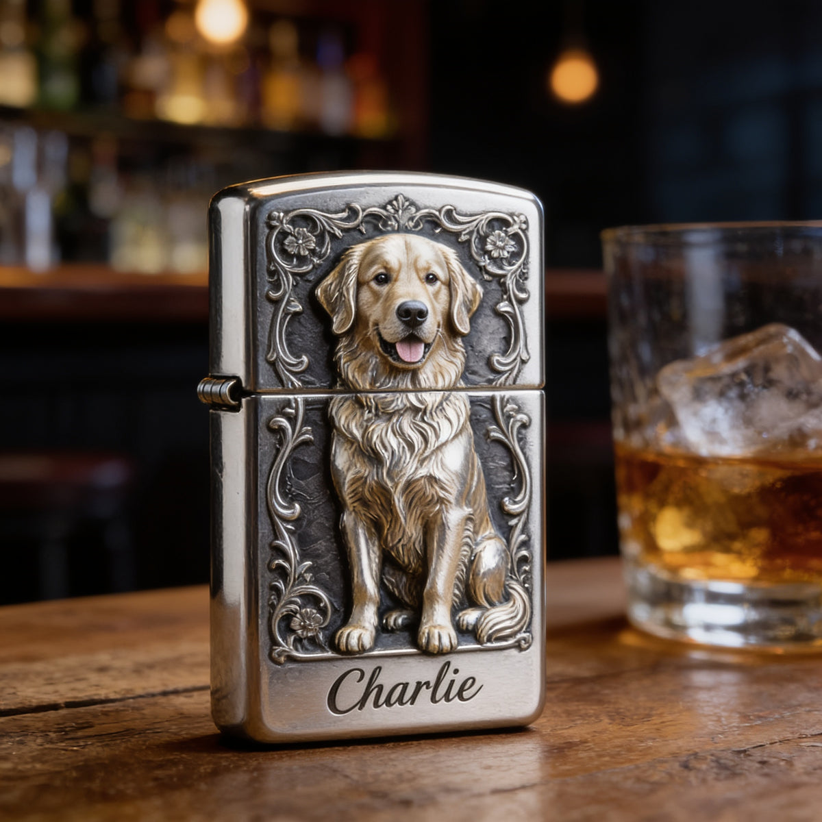 Personalized Adult Golden Retriever Lighter Custom Pet Gift