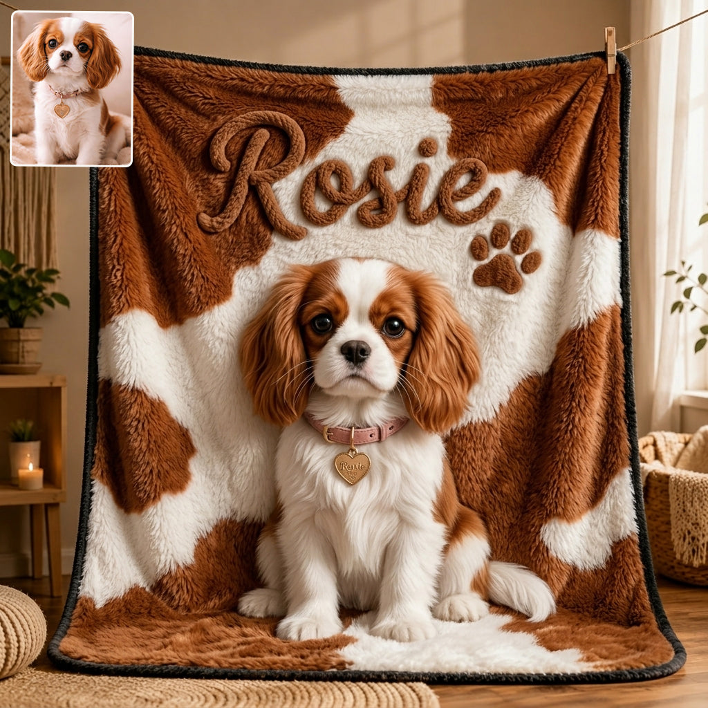 Personalized Fawn and White Chihuahua Puppy Pet Blanket Dog Owner Gift
