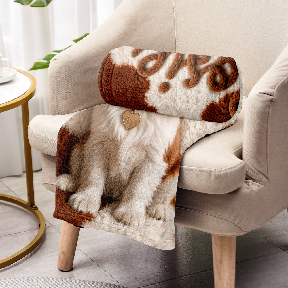 Personalized Adult Tan and White Pembroke Welsh Corgi Pet Blanket Dog Lover Gift